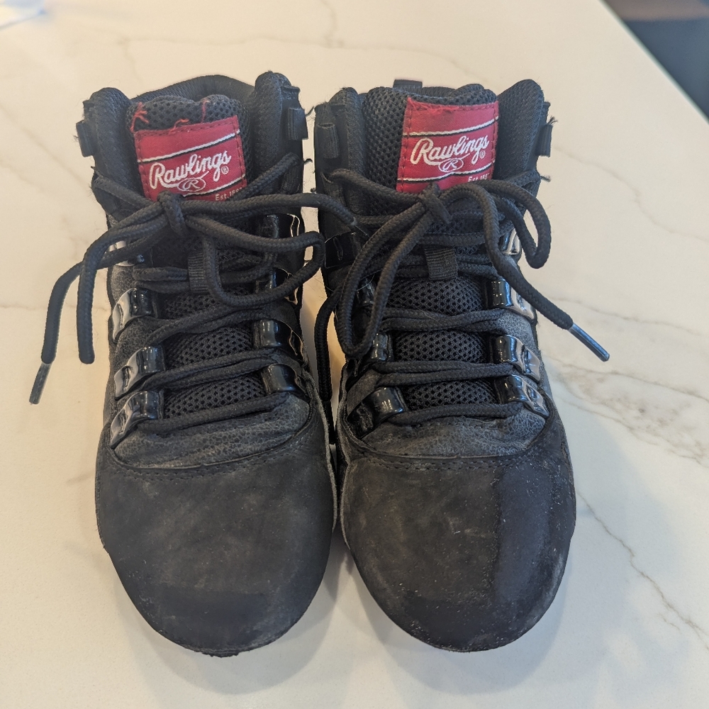 Rawlings Shoes Kids 1 Baseball Cleats Full Press Mid Youth Sports Athletic Black